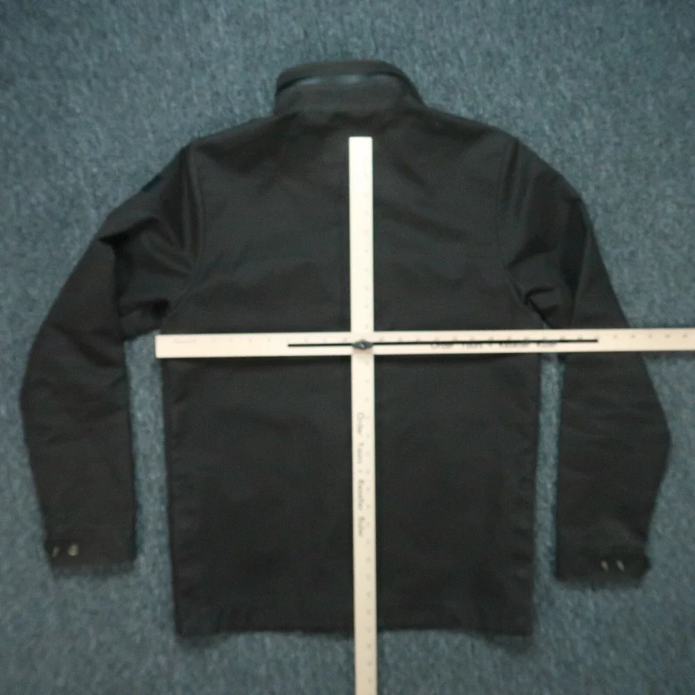 Scotch Soda Jacket Mens Medium Green Full Zip Snap Waterproof Waxed‎ - Picture 10 of 13